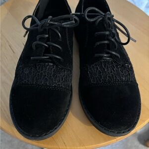 Forever Black Lace Accent Flats